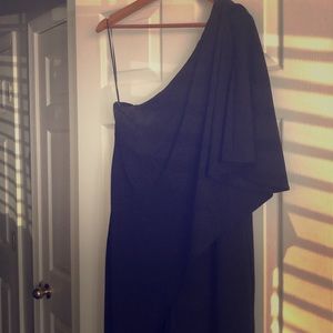 Adrianna Papell One Shoulder Black Jumpsuit